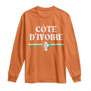 Côte D Ivoire Long Sleeve Shirt Flag of Ivory Coast Elephant Crest Football