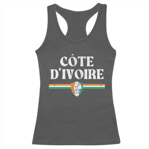 Côte D Ivoire Racerback Tank Top Flag of Ivory Coast Elephant Crest Football