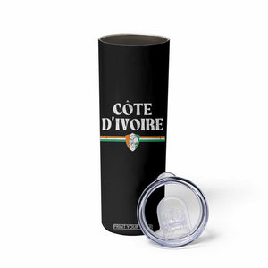 Côte D Ivoire Skinny Tumbler Flag of Ivory Coast Elephant Crest Football