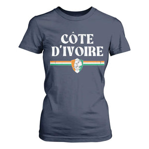 Côte D Ivoire T Shirt For Women Flag of Ivory Coast Elephant Crest Football