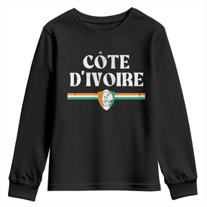 Côte D Ivoire Youth Sweatshirt Flag of Ivory Coast Elephant Crest Football