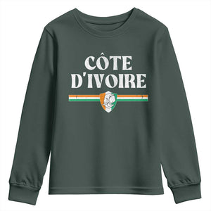 Côte D Ivoire Youth Sweatshirt Flag of Ivory Coast Elephant Crest Football
