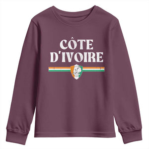 Côte D Ivoire Youth Sweatshirt Flag of Ivory Coast Elephant Crest Football