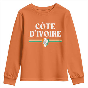 Côte D Ivoire Youth Sweatshirt Flag of Ivory Coast Elephant Crest Football