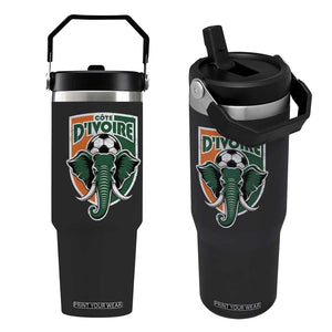 Côte D'ivoire Classic Ivory Coast Elephant Football Flip Straw Tumbler Ivorians Pride TS11 One Size: 30 oz Black Print Your Wear