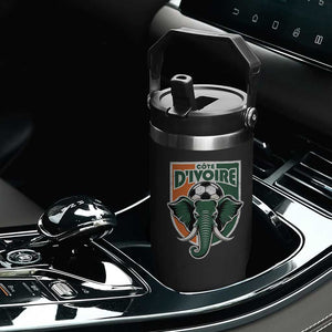 Côte D'ivoire Classic Ivory Coast Elephant Football Flip Straw Tumbler Ivorians Pride TS11 Print Your Wear