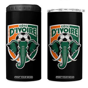 Côte D'ivoire Classic Ivory Coast Elephant Football 4 in 1 Can Cooler Tumbler Ivorians Pride TS11 One Size: 16 oz Black Print Your Wear