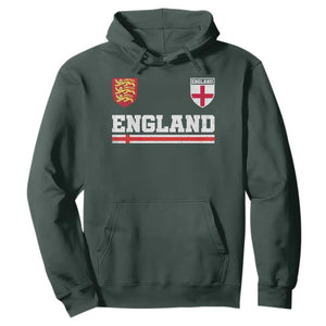 England Three Lions Symbol Red Cross Athletic Jersey Style Hoodie