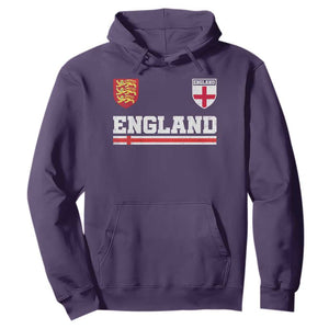 England Three Lions Symbol Red Cross Athletic Jersey Style Hoodie