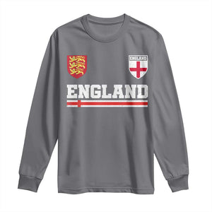 England Three Lions Symbol Red Cross Athletic Jersey Style Long Sleeve Shirt