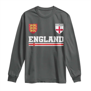England Three Lions Symbol Red Cross Athletic Jersey Style Long Sleeve Shirt