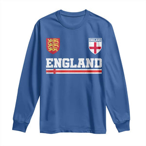 England Three Lions Symbol Red Cross Athletic Jersey Style Long Sleeve Shirt