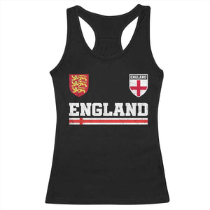 England Three Lions Symbol Red Cross Athletic Jersey Style Racerback Tank Top