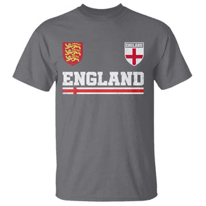 England Three Lions Symbol Red Cross Athletic Jersey Style T Shirt