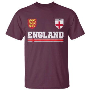 England Three Lions Symbol Red Cross Athletic Jersey Style T Shirt