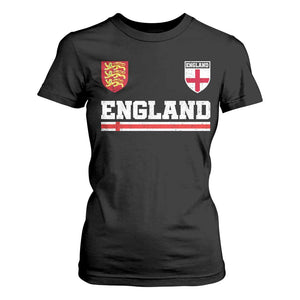 England Three Lions Symbol Red Cross Athletic Jersey Style T Shirt For Women