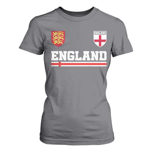 England Three Lions Symbol Red Cross Athletic Jersey Style T Shirt For Women
