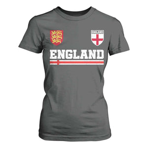 England Three Lions Symbol Red Cross Athletic Jersey Style T Shirt For Women