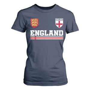 England Three Lions Symbol Red Cross Athletic Jersey Style T Shirt For Women