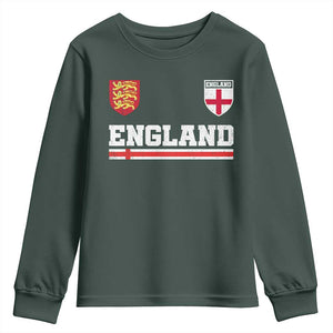 England Three Lions Symbol Red Cross Athletic Jersey Style Youth Sweatshirt