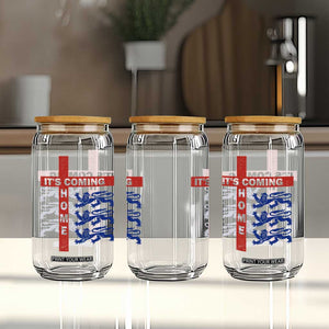 It Is Coming Home England Football Glass Can St George Cross Three Lions