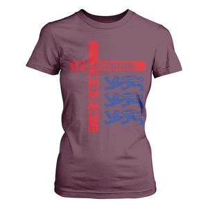 It Is Coming Home England Football T Shirt For Women St George Cross Three Lions