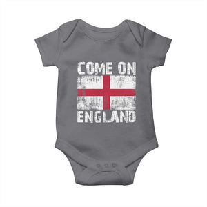 Come On England Baby Onesie Vintage St George Cross Flag Football Fan