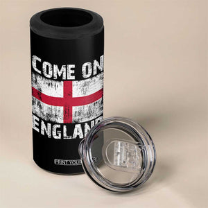 Come On England 4 in 1 Can Cooler Tumbler Vintage St George Cross Flag Football Fan