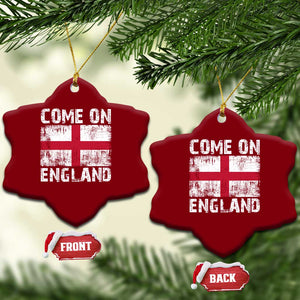Come On England Ceramic Ornament Vintage St George Cross Flag Football Fan