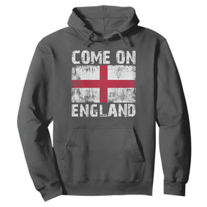 Come On England Hoodie Vintage St George Cross Flag Football Fan