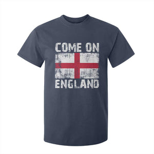 Come On England T Shirt For Kid Vintage St George Cross Flag Football Fan