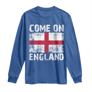 Come On England Long Sleeve Shirt Vintage St George Cross Flag Football Fan