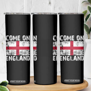 Come On England Skinny Tumbler Vintage St George Cross Flag Football Fan