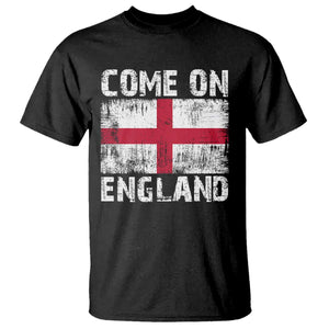Come On England T Shirt Vintage St George Cross Flag Football Fan