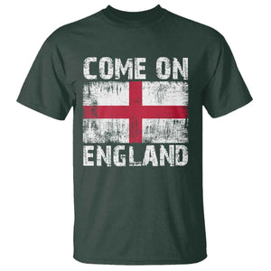 Come On England T Shirt Vintage St George Cross Flag Football Fan