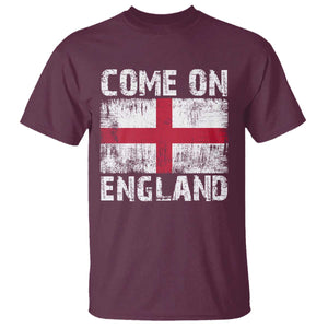 Come On England T Shirt Vintage St George Cross Flag Football Fan