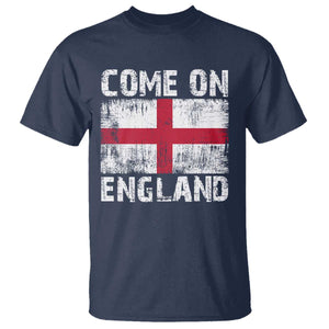 Come On England T Shirt Vintage St George Cross Flag Football Fan