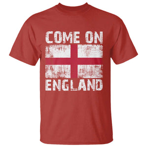 Come On England T Shirt Vintage St George Cross Flag Football Fan