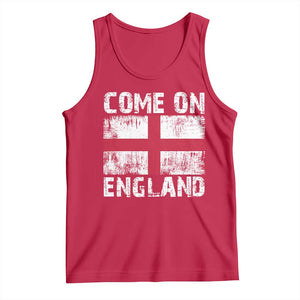 Come On England Tank Top Vintage St George Cross Flag Football Fan