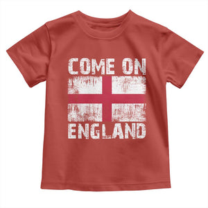 Come On England Toddler T Shirt Vintage St George Cross Flag Football Fan