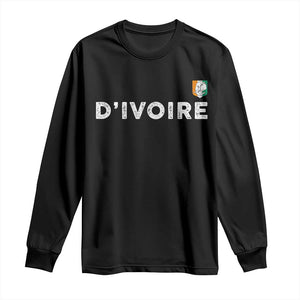 Côte D Ivoire Long Sleeve Shirt Ivory Coast Crest Football Elephant Family Matching