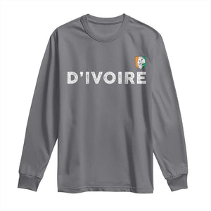 Côte D Ivoire Long Sleeve Shirt Ivory Coast Crest Football Elephant Family Matching