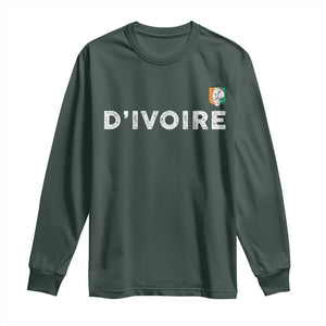 Côte D Ivoire Long Sleeve Shirt Ivory Coast Crest Football Elephant Family Matching