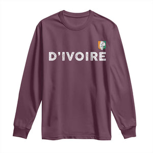 Côte D Ivoire Long Sleeve Shirt Ivory Coast Crest Football Elephant Family Matching