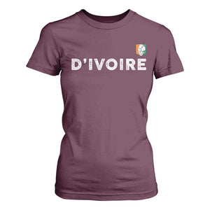 Côte D Ivoire T Shirt For Women Ivory Coast Crest Football Elephant Family Matching