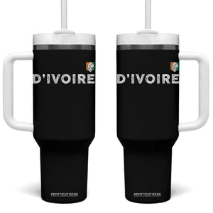 Côte D Ivoire Tumbler With Handle Ivory Coast Crest Football Elephant Family Matching
