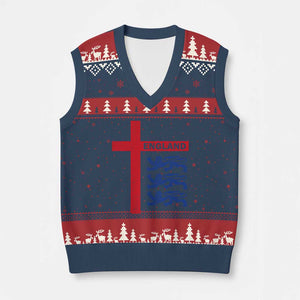 England Football St George Cross Three Lions Emblem V-Neck Knit Sweater Vest