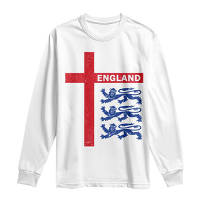 England Football St George Cross Three Lions Emblem Long Sleeve Shirt