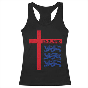 England Football St George Cross Three Lions Emblem Racerback Tank Top