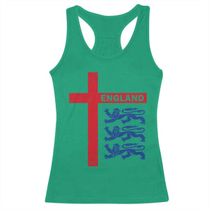 England Football St George Cross Three Lions Emblem Racerback Tank Top